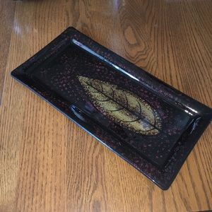 Glass plate w/Burnished leaf